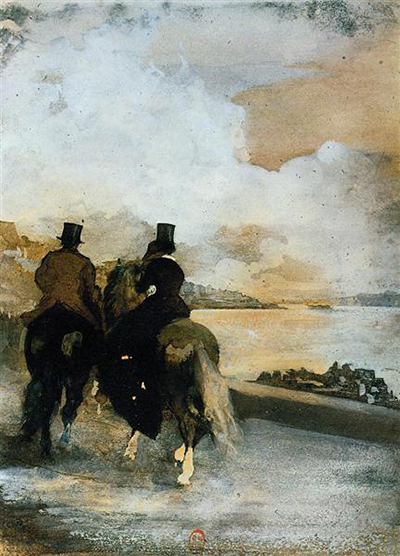 Two Riders by a Lake Edgar Degas